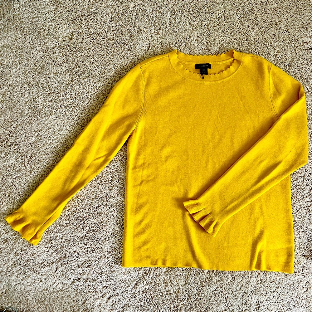 NWOT Nordstrom Halogen Mustard Yellow Sweater XXSP